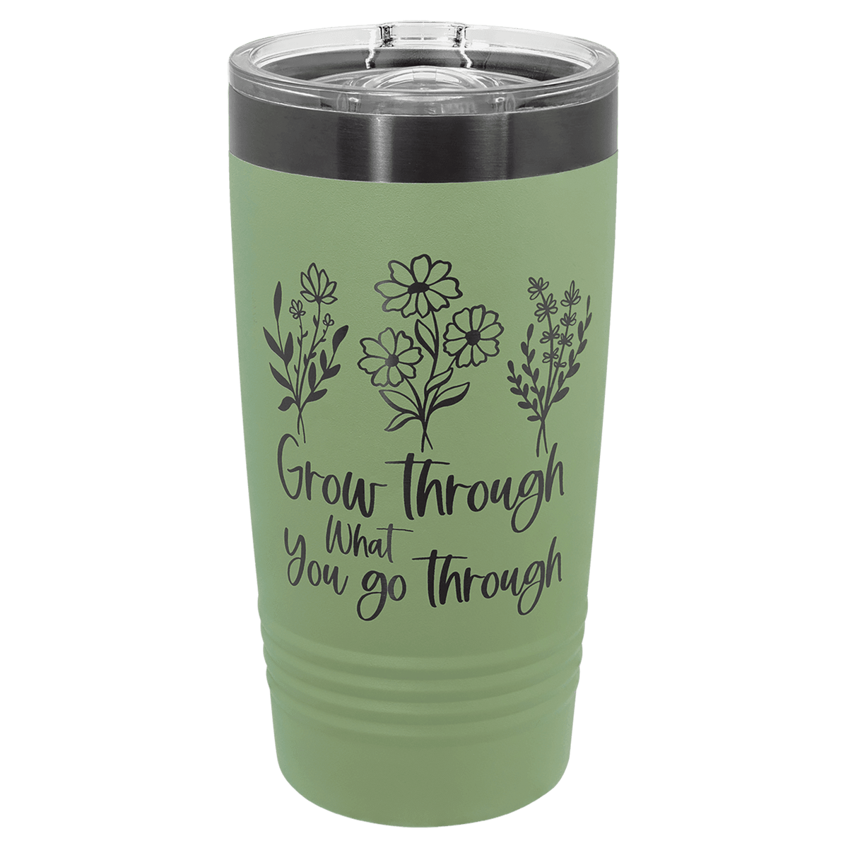 Custom Personalized Ghost Black 20 oz Insulated Tumbler with Slider Lid