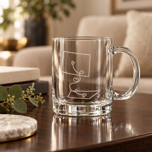 Custom Personalized Clear Glass Coffee Mug 12.25 oz