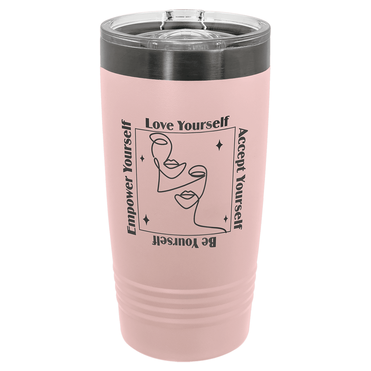 Custom Personalized Ghost Black 20 oz Insulated Tumbler with Slider Lid