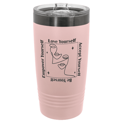 Custom Personalized Ghost Black 20 oz Insulated Tumbler with Slider Lid