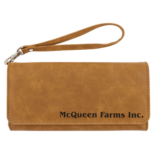 Personalized Leatherette Wristlet Wallet | Custom Engraved Creekside Collection
