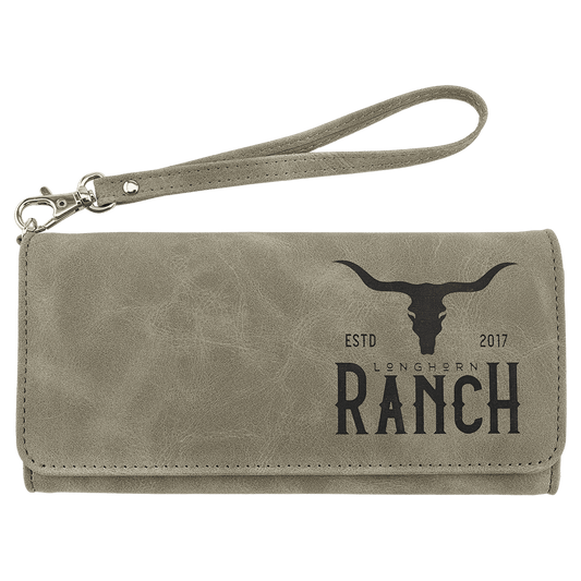 Personalized Leatherette Wristlet Wallet | Custom Engraved Creekside Collection