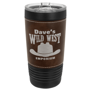 Personalized Leatherette 20 oz Insulated Tumbler with Slider Lid