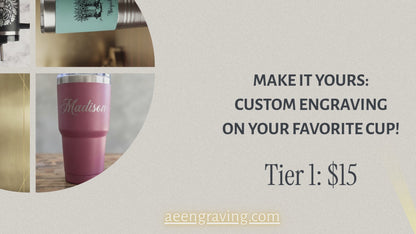 Bring Your Own Drinkware – Custom Laser Engraving
